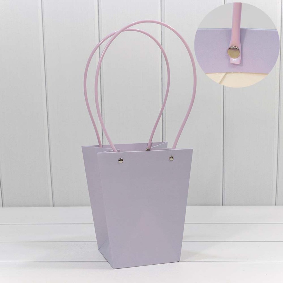 000171E/32 Пакет подарочный "Ваза для цветов" 20*17*12 Бледно-сиреневый 1/10 1/120