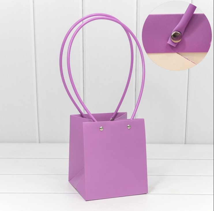 000171P/9 Пакет подарочный "Ваза для цветов" 15*13*13 Тёмно-сиреневый 1/10 1/120