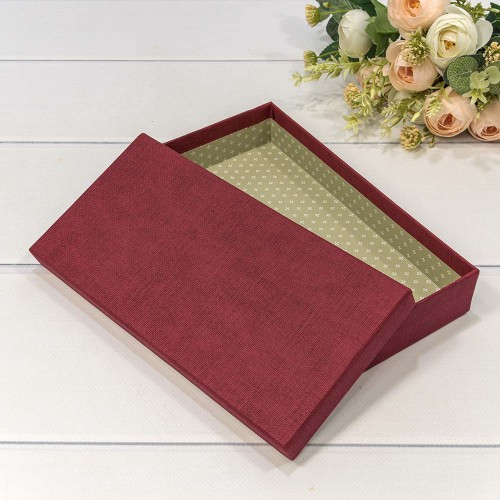 720310/7 Коробка Прямоугольная 24*12*4 под кошелек Бордовый 1/120