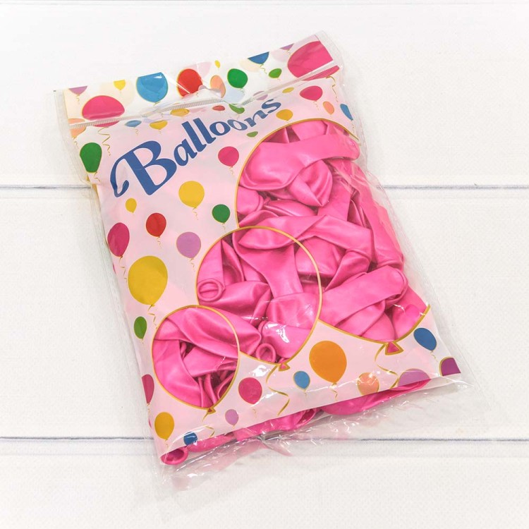 12600/12 Шарики воздушные из латекса "Металлик" 5"/13см (100 шт.) 1г Розовый 1/100